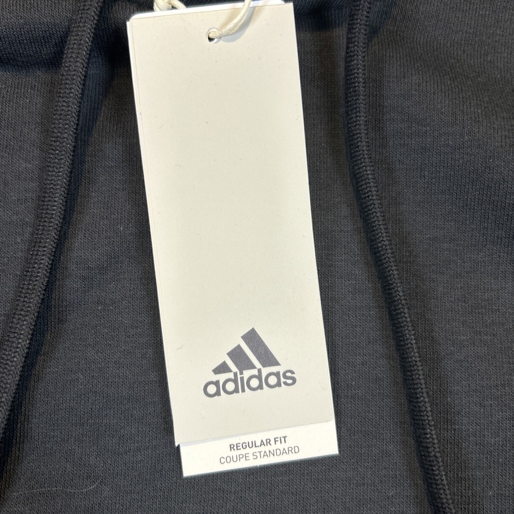 adidas Essentials Fleece 3 Stripes Long Sleeve Hoodie Mens Large IB4028 Black - Picture 5 of 10